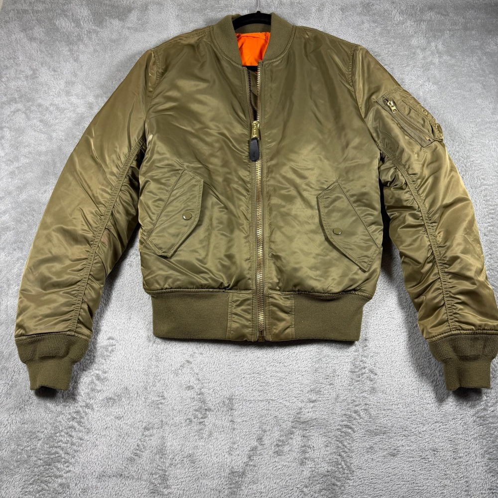 Alpha Industries MA-1 Bomber Jacket Mens Medium Sage Green Flight Military